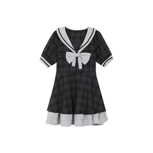 COVT Короткий рукав Платье Женское Черное