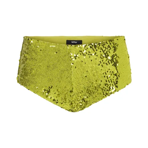 Khy x SIA ARNIKA FW24 Sequins Micro Short Casual Shorts Women's CHARTREUSE Желтый Зеленый