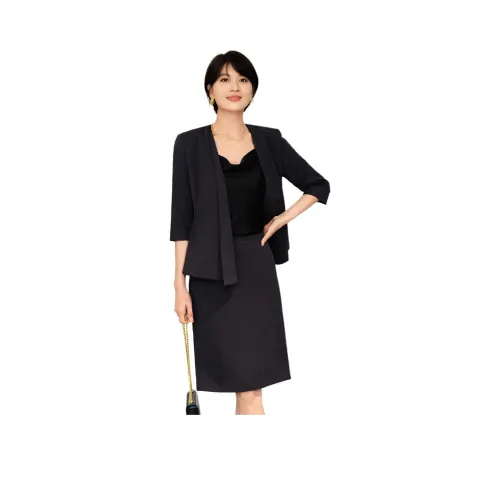 ONE SHALLOW Бизнес-костюм женский черный серый