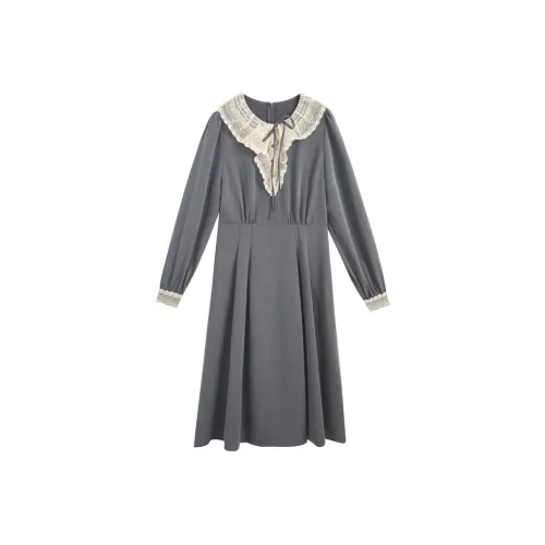 ZIHAN Длинное платье с длинными рукавами женское