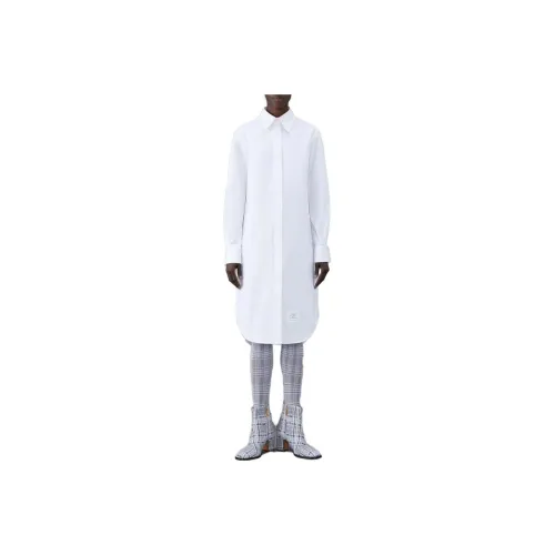 THOM BROWNE Белое Женское Длинное Платье с Рукавами