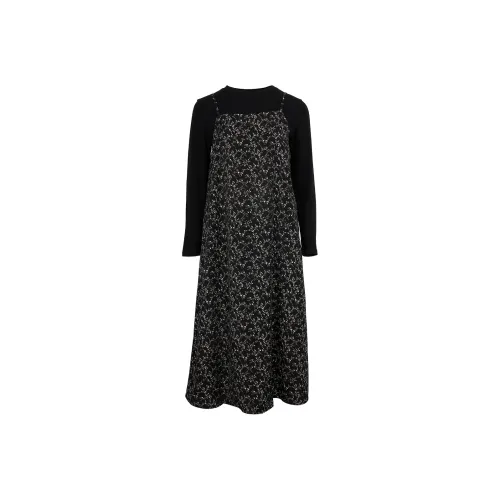 JESSYLINE Длинное платье с длинными рукавами женское серо-вересковый