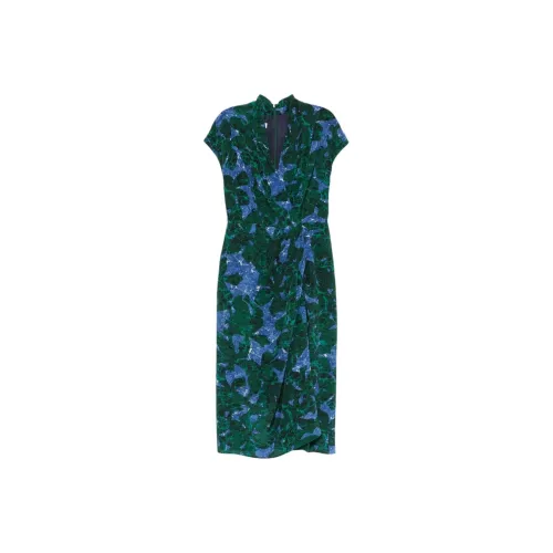 DRIES VAN NOTEN Зеленое Женское Короткое Платье с Рукавами