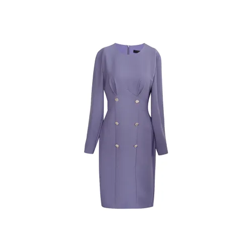 ROEYSHOUSE Длинное платье с длинными рукавами женское фиолетовое