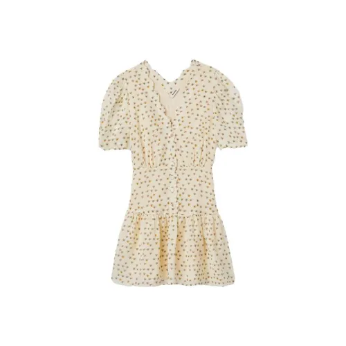 SANDRO Светло-янтарный Женские Короткие Платья с Рукавами
