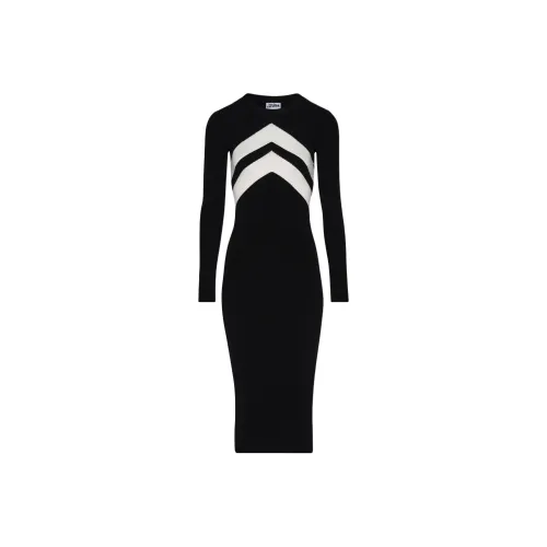 Jean Paul Gaultier Длинное платье с длинными рукавами женское черное