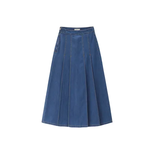 Giordano Denim Длинная Юбка Женская 62 Средний Синий