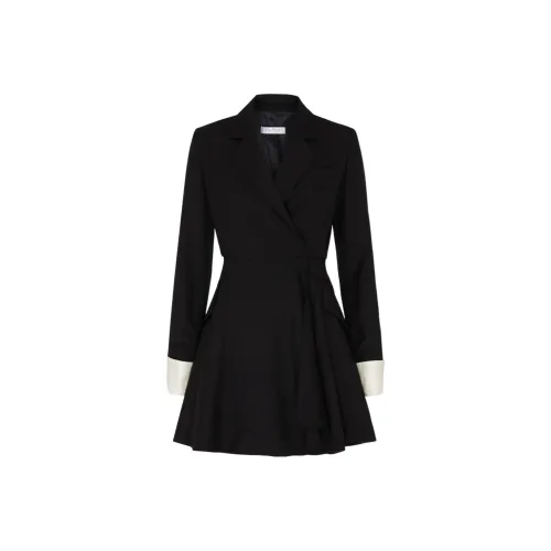 MaxMara Длинное платье с длинными рукавами женское черное