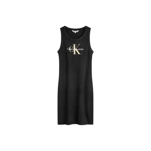 Calvin Klein SS24 серия BEH Космический черный Женские Платья без рукавов