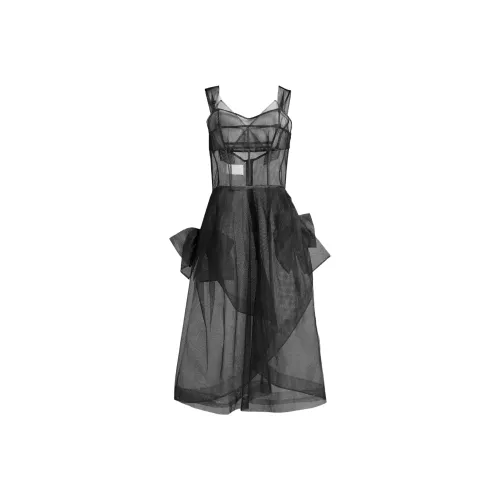 Maison Margiela Черное женское платье без рукавов