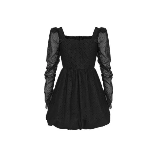 TAMMY TANGS Длинное платье с длинными рукавами женское черное