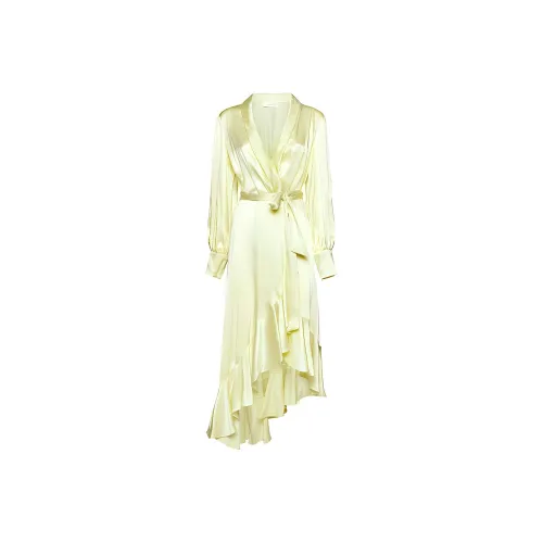 Zimmermann Длинное платье с длинными рукавами женское желтое