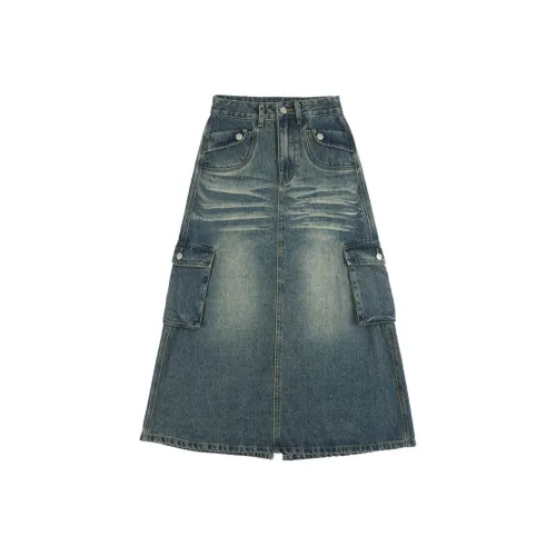 Jonas Wagell Denim Long Skirt Women's Vintage Blue Джонс Вагелл Деним Длинная Юбка Женская Винтажный Синий