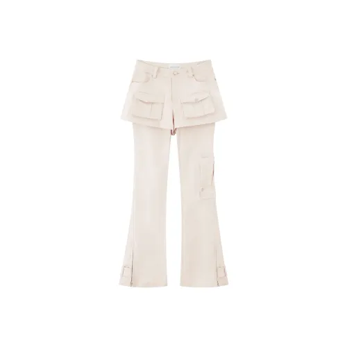 RUNTOTHEFUTURE Карго Брюки Женские Бежево-Абрикосовые