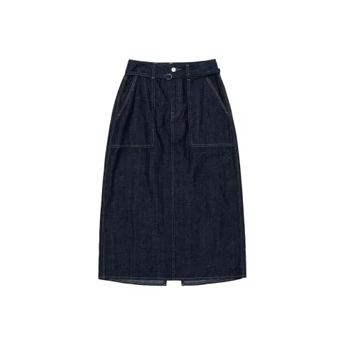Lee Denim Long Skirt Women's Dark Blue