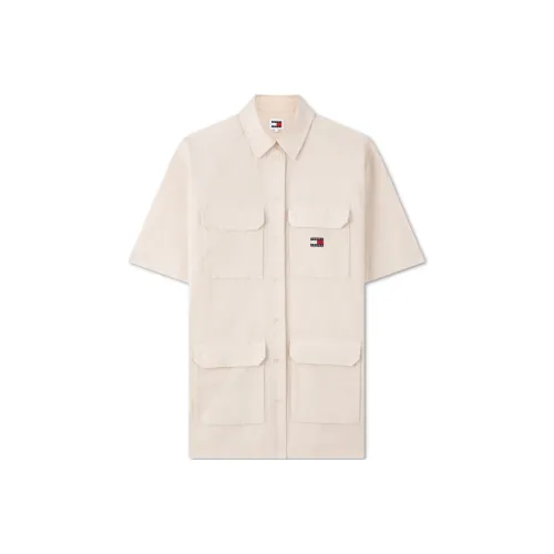 Tommy Hilfiger Экрю ACG Женские Короткие Платья с Рукавами