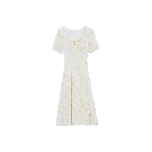 PLANE DRIFT Короткий рукав Платье Женское Цветочное платье