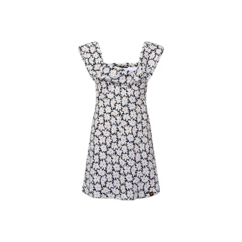 LOUIS VUITTON FW24 Короткое платье с короткими рукавами женское черное белое