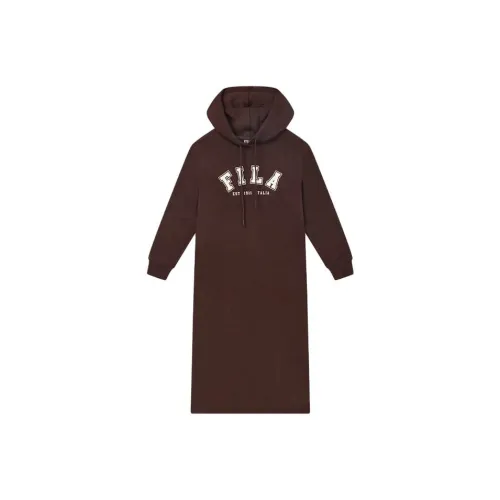 FILA Кофе Женские Длинные Платья с Рукавами