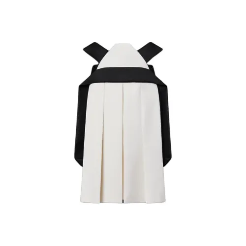 LOUIS VUITTON Шерсть Crepe TRAPEZE Платье с складками Slip Платье Женское Экрю