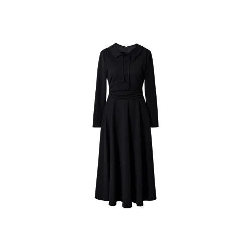 ROEYSHOUSE Длинное платье с длинными рукавами женское черное