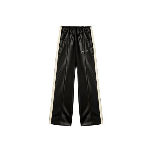 PALM ANGELS Кожаные брюки женские черные