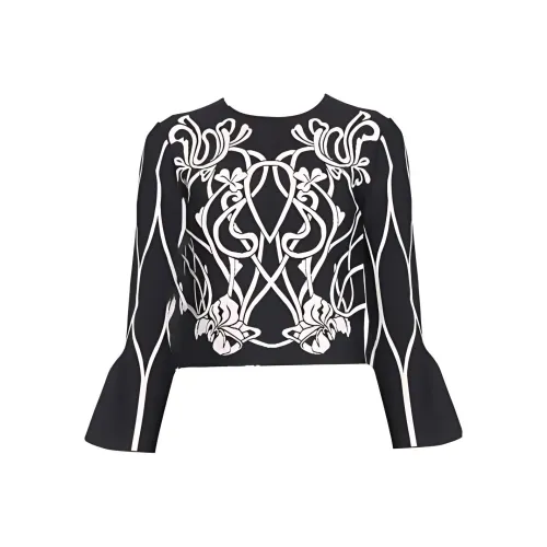 Alexander McQueen Black Женские Длинные Рукава Платья