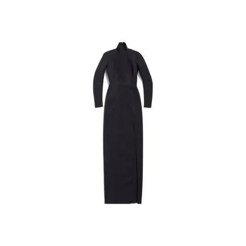 BALENCIAGA Черное Женское Длинное Платье с Рукавами