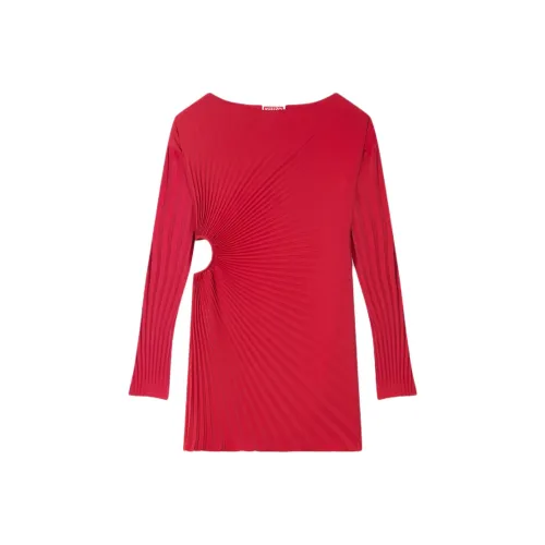 KENZO Red Женские Длинные Платья с Рукавами