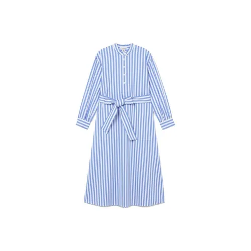 CLUB MONACO Длинное платье с длинными рукавами женское синее