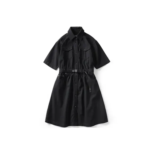 Prth Promethean Black Женские Короткие Платья с Рукавами