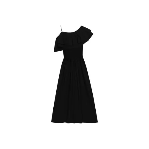 VEGA CHANG Элегантное черное женское короткое платье с рукавами