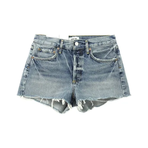 AGOLDE Светло-синие Женские Джинсовые Шорты