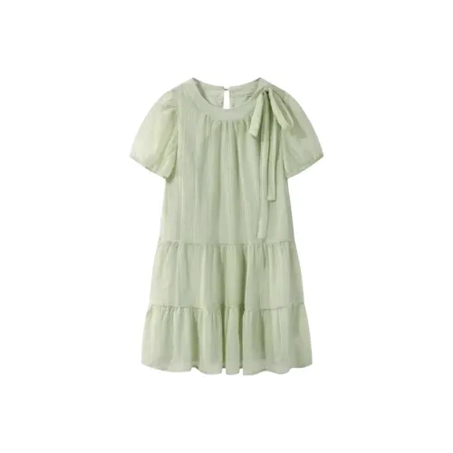 ZCDECO Короткое платье с короткими рукавами женское мятно-зеленый