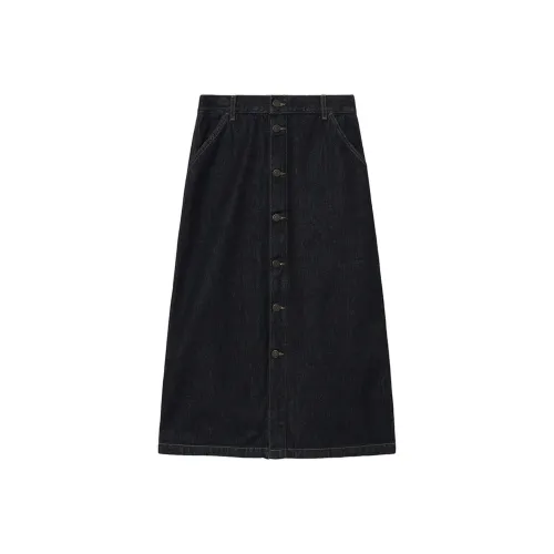 Carhartt WIP SS25 Denim Long Skirt Women's Dark Blue Кархартт WIP SS25 Деним Длинная Юбка Женская Темно-синий