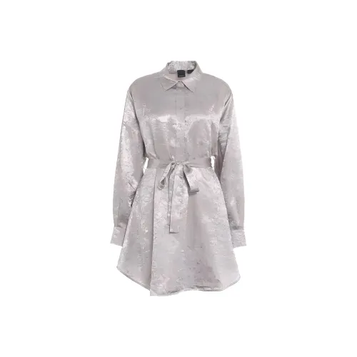 PINKO Длинное платье с длинными рукавами цвет женский серебряный