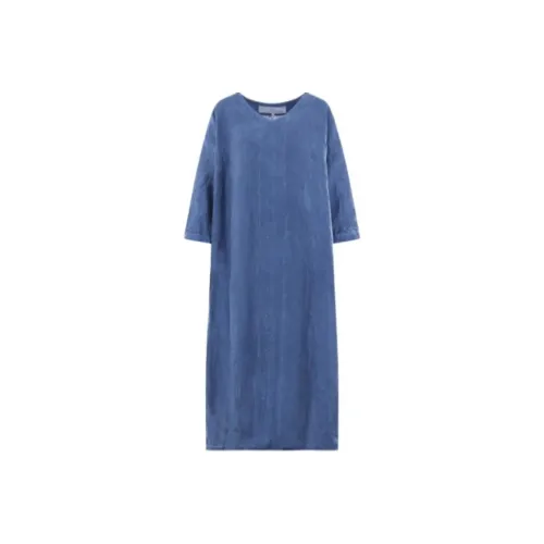 CDG Длинное платье с длинными рукавами женское синее