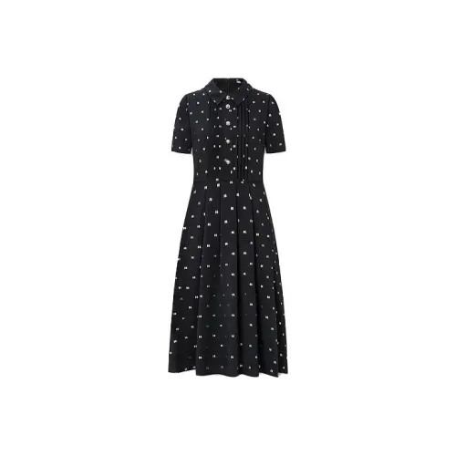 KARL LAGERFELD Короткий рукав Платье Женское Черное