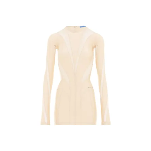 Mugler Нежно-розовый Женские Длинные Платья с Рукавами