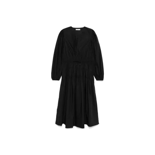 Ulla Johnson FW24 Длинное платье с длинными рукавами женское черное