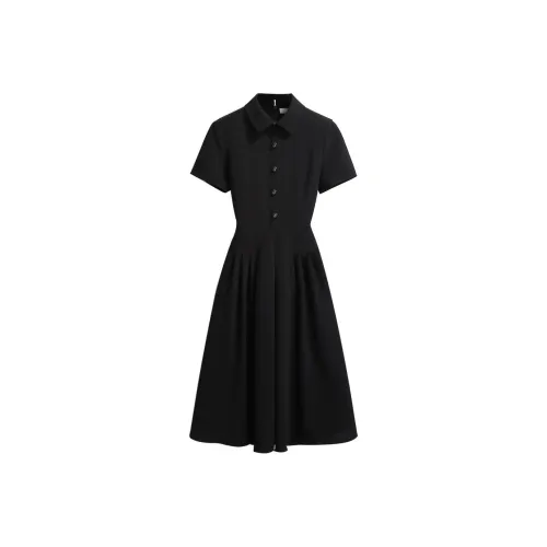 Silky Queen Короткий рукав Платье Женское Черное