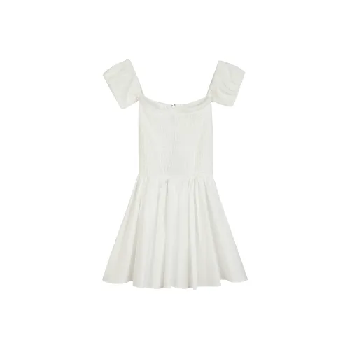 EIDOLON GRAIN Белое Женское Короткое Платье с Рукавами