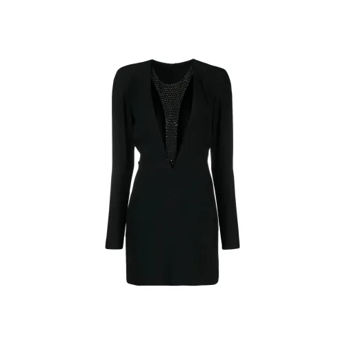 JOHN RICHMOND Black Женские Длинные Платья с Рукавами