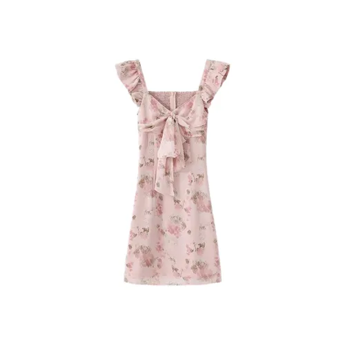 PLANE DRIFT Короткий рукав Платье Женское Многоцветное Юбка