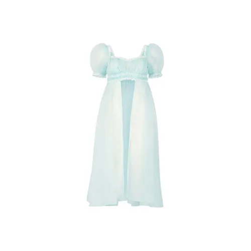 Selkie Детское синее Женское короткое платье с рукавами