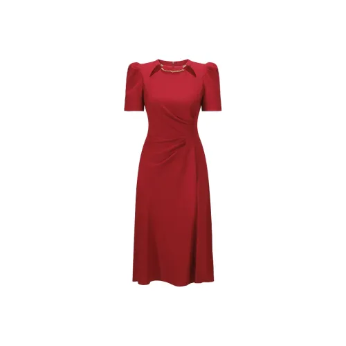 CHICHY CHICHY Размер Сестра Коллекция Короткий рукав Платье Женское Бордовый