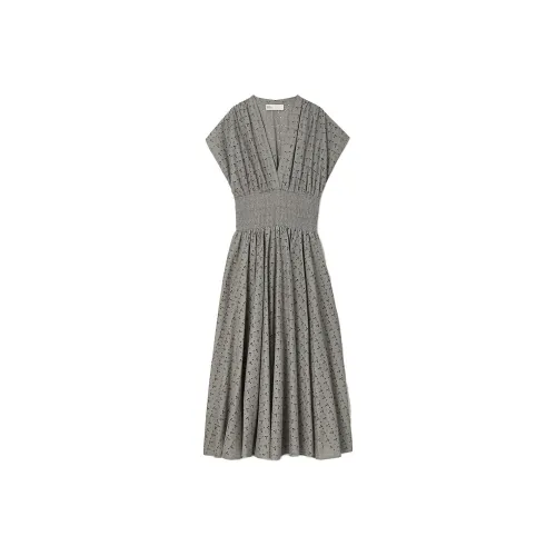 Tory Burch Серое Женское Короткое Платье с Рукавами