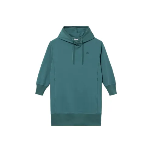 LACOSTE Длинное платье с длинными рукавами женское синее