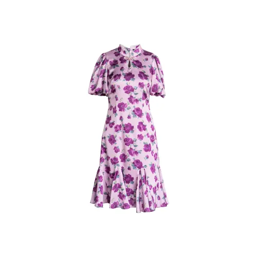 ROEYSHOUSE Короткий рукав Платье Женское Многоцветное