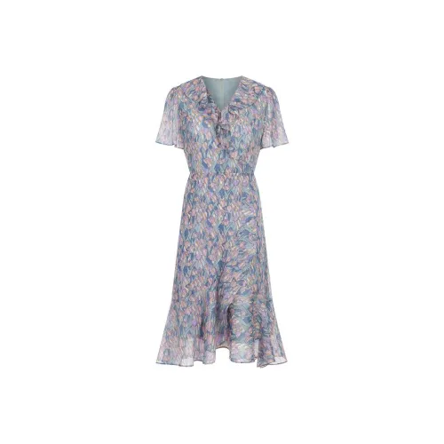 JZ Juzui Короткий рукав Платье Женское Пастельно-розовый Зеленый